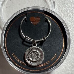 Alex and Ani Silver Ouroboros Charm Adjustable Ring